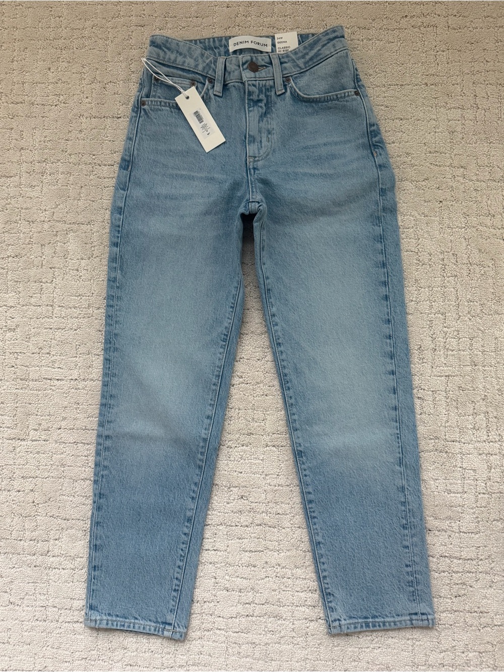 Denim Forum Geena Hi-Rise Straight Ankle Jean